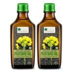 Bliss of Earth 2x500ML Certified Organic Mustard Oil For Cooking & Hair, Cold Pressed, Hexane Free (Pet bottle) Pack Of 2 - Fast UK Delivery