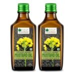 Bliss of Earth 2x500ML Certified Organic Mustard Oil For Cooking & Hair, Cold Pressed, Hexane Free (Pet bottle) Pack Of 2 - Fast UK Delivery