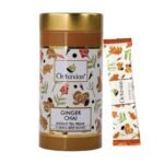 Octavius Ginger/Adrak Chai Premix Tea | On the Go Instant Premix Tea |Ready to use Milk Tea| Ready Tea | 1 Min Tea|Instant Tea| Adrak Wali Chai | Flavour Tea | Tin Pack -10 Sachets (15G X 10 Sachets) - Fast UK Delivery