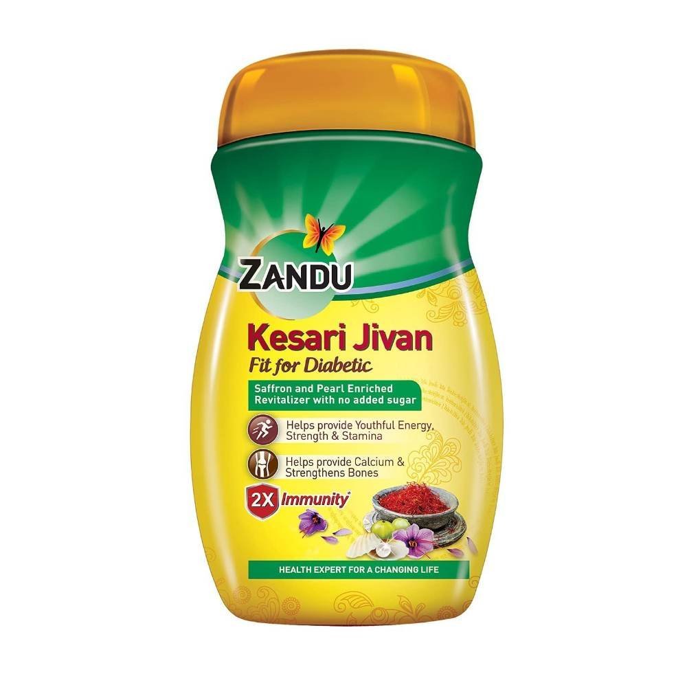 uk71aBTuLSipS-1.jpg Zandu Kesari Jivan Sugar free Chyawanprash - 900g with Anti Age Action Formula| Clinically Tested Suitable for diabetic | Improves Respiratory & Digestive Health, Builds Energy,Strength & Stamina - Fast UK Delivery - Image 1