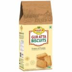 Dhampurgreen Gur Jaggery Atta Cookies Biscuit, 200G - Fast UK Delivery