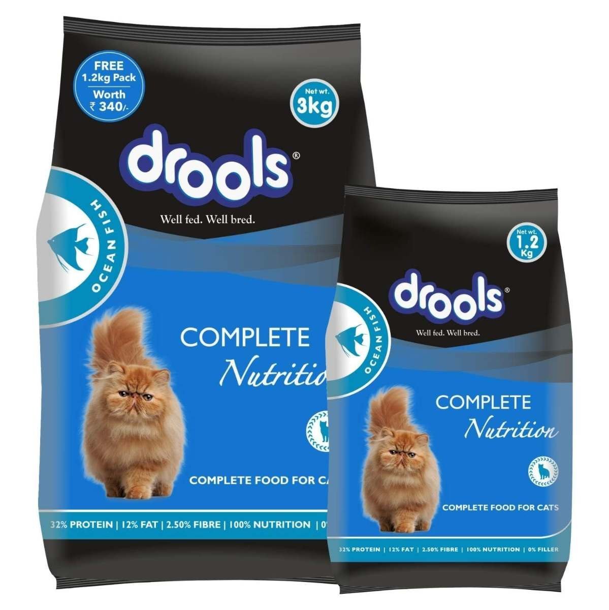 uk71boQDCSO7L-1.jpg Drools Adult Dry Cat Food, Ocean Fish, 3kg with Free 1.2kg, Total 4.2 Kg Pack - Fast UK Delivery - Image 1