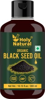 Holy Natural Cold-Pressed Organic Black Seed/Nigella Sativa/Kalonji Seeds Oil (300ml, For Edible, Hair and Skin Care | Weight loss, Immunity Booster | Skin Glow, Skin Softness. - Fast UK Delivery