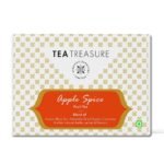 Tea Treasure Apple Spice Fruit Tea - 50 Pyramid Tea Bags - Blend of Assam Black Tea, Naturally Dried Apple, Adrak, Long & Cinnamon | Premix Spice Tea | Apple Tea | 1 Teabox - Fast UK Delivery
