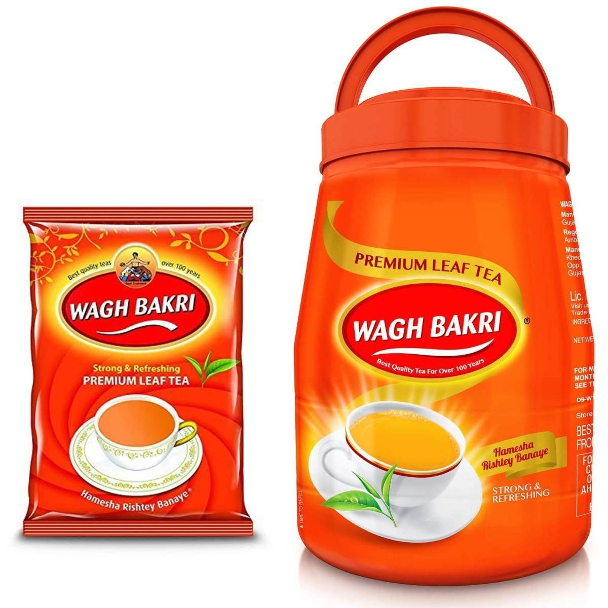 uk71cDzx8XZTL-1.jpg Wagh Bakri Premium Leaf Tea, Poly Pack, 500g & Premium Leaf Tea Jar, 1kg - Fast UK Delivery - Image 1
