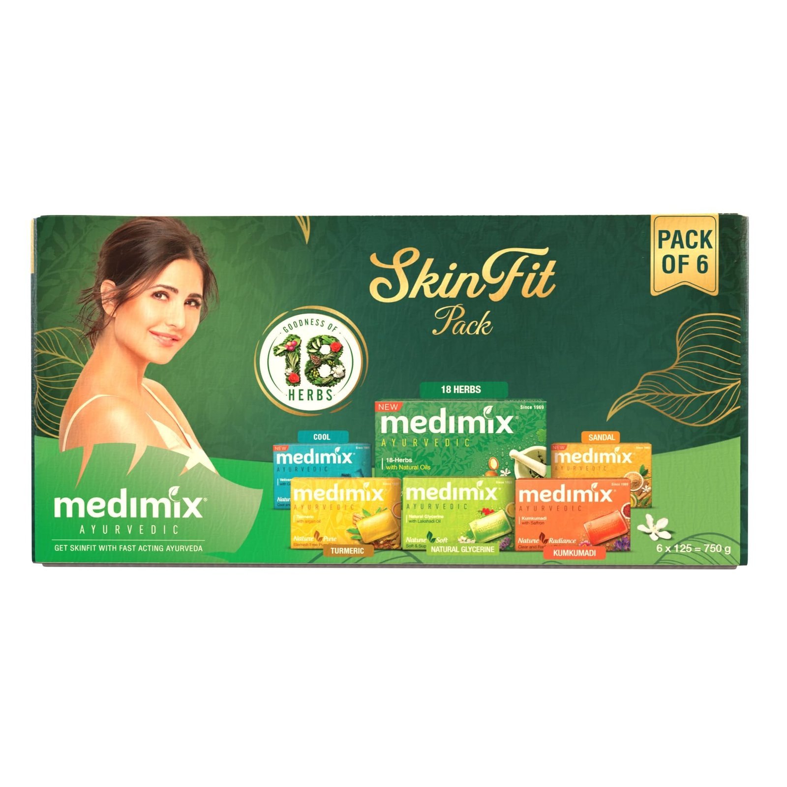 uk71dVcQSAjGL-1.jpg Medimix Ayurvedic Skinfit Pack - 125 g | Pack of 6 unique Soaps | Skin Protection | Glowing Skin | Soft Skin | Radiant Skin | Cool Skin | Ayurvedic Soap | Paraben Free | Vegan - Fast UK Delivery - Image 1