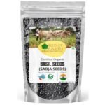 Bliss of Earth Basil Seeds Organic Sabja Seeds, Tukmaria Seeds Fiber & Omega-3 Rich Good for weight loss, Hydration Tiny PowerHouse Seeds 1KG - Fast UK Delivery