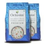 Octavius Premium Basmati Rice | Authentic and Aromatic Biryani Rice | Extra Long Grains - 5 Kg (Pack OF 2) - Fast UK Delivery