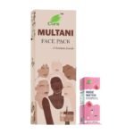 CURA MULTANI MITII FACE PACK 200GM II With Rose Water II For all Skin Types II 8 Sachets 25gm each