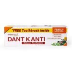 Patanjali Dant Kanti Toothpaste Value Pack (200g x 1N and 100g x 1N : 300 g) and Toothbrush for Cavity Protection, Eliminates Bad Breath, Gingivitis Prevention - Fast UK Delivery