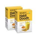 Society Tea Haldi Doodh | Turmeric Milk | Made with Lakadong Turmeric | Instant Haldi Doodh | 15g X 5 sachets | 75 g | Pack of 2 - Fast Shipping to USA & Canada