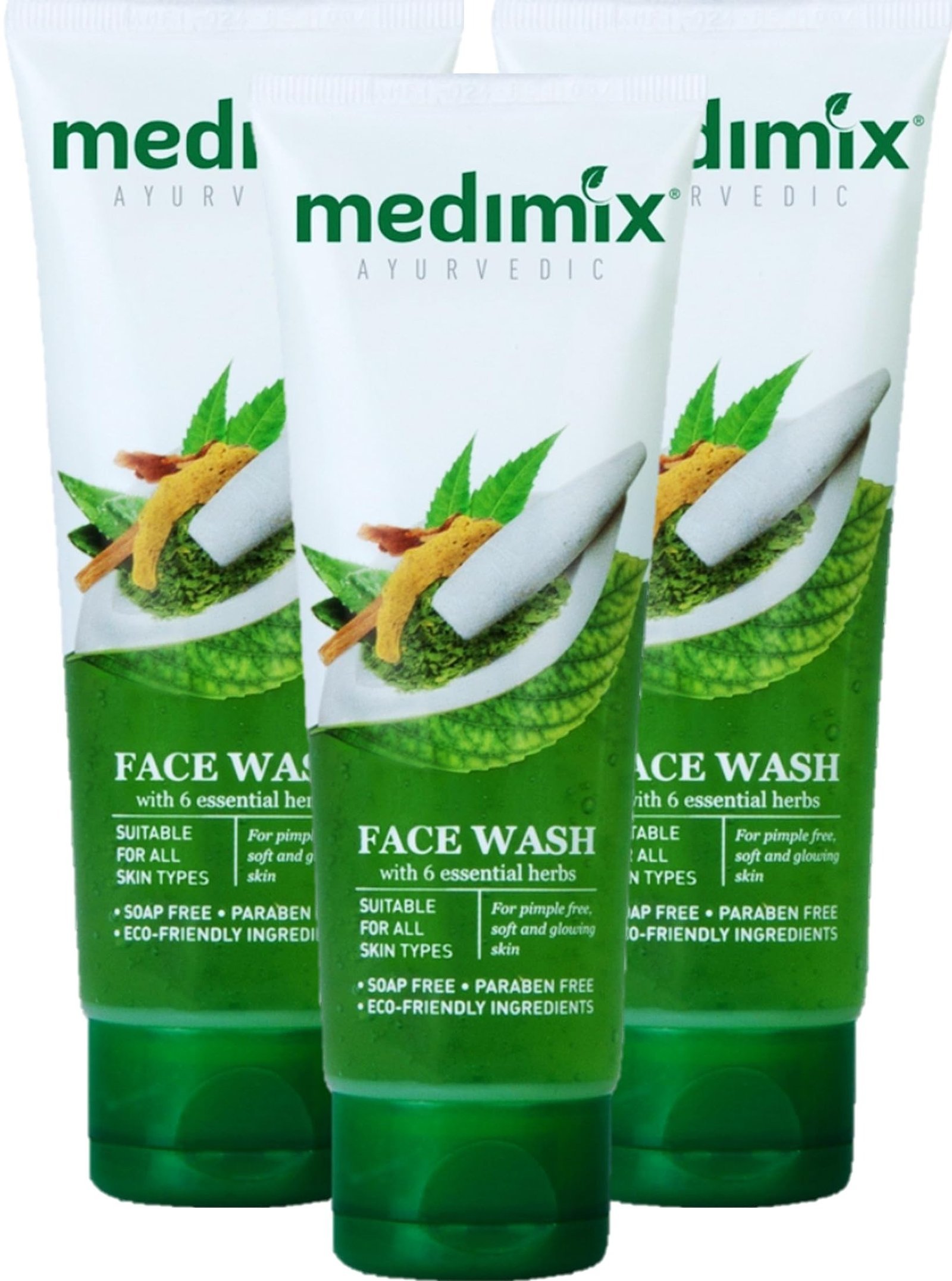 uk71fhkvmIz9L-1.jpg Medimix Essential Herbs Ayurvedic Face Wash 50ml (Pack of 3) HumarabazaR - Fast UK Delivery - Image 1