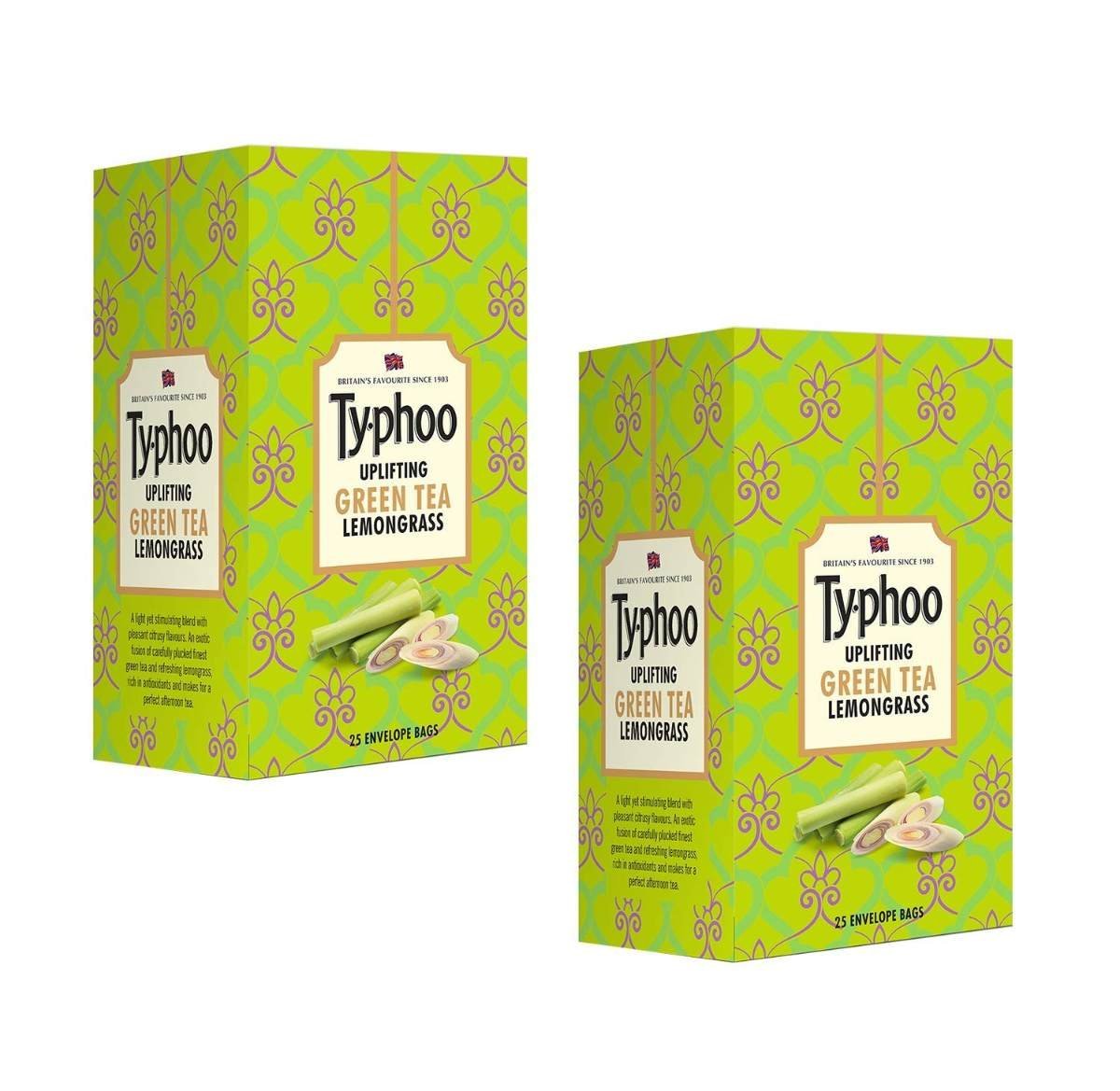 uk71gxLSj-XhL-1.jpg Typhoo UPLIFTNG Green Tea, Lemon Grass, 25 Tea Bags (Pack of 2) - Fast UK Delivery - Image 1
