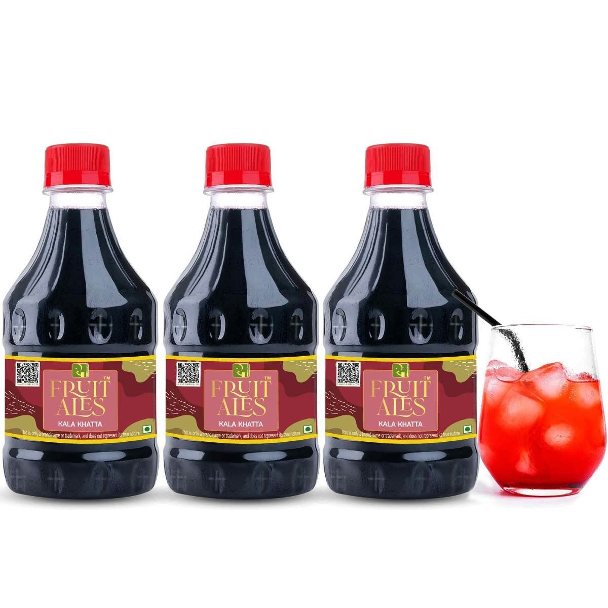 uk71h48KNFkL-1.jpg Dhampurgreen Kala Khatta, 900Ml (300Ml X 3 Bottles) | Mocktail Syrup Cocktail Syrup | Makes 10-12 Drinks | Pour Add Stir & Sip Syrup For Cocktails Mocktails | Non Alcoholic Beverage - Fast UK Delivery - Image 1