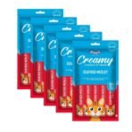 Drools Creamy Lickable Cat Treat Seafood Medely (Pack of 5 Pouches, 375g), All Life Stages - Fast UK Delivery