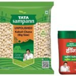 Tata Sampann Unpolished Kabuli Chana (Big Size), 500 g & Tata Sampann Hing (Bandhani Hing), Recommended by Chef Sanjeev Kapoor, Compounded Asafoetida, 50g - Fast UK Delivery