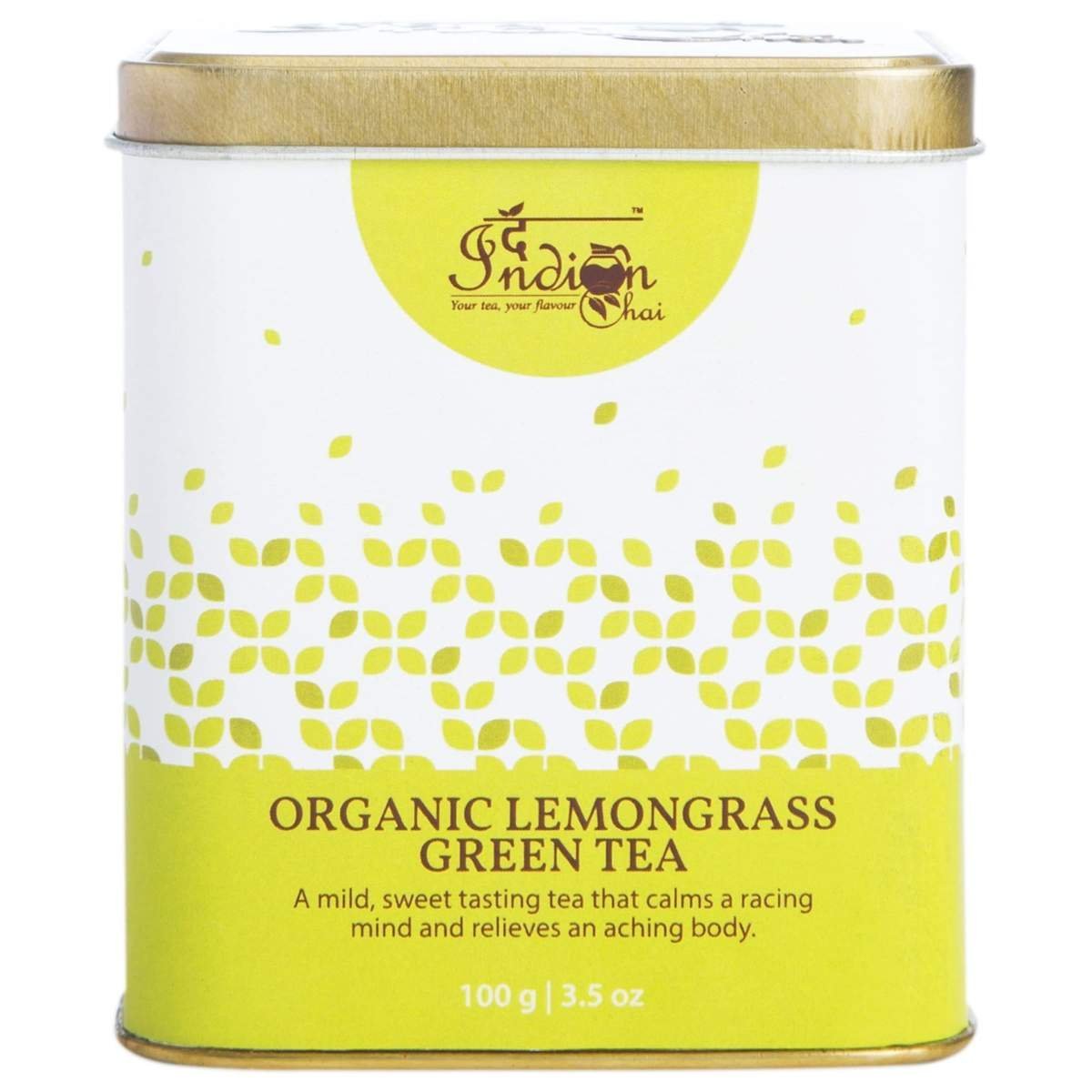 uk71hfEGnjCS-1.jpg The Indian Chai - Organic Lemongrass Green Tea 100g for Digestion & Cholesterol - Fast UK Delivery - Image 1