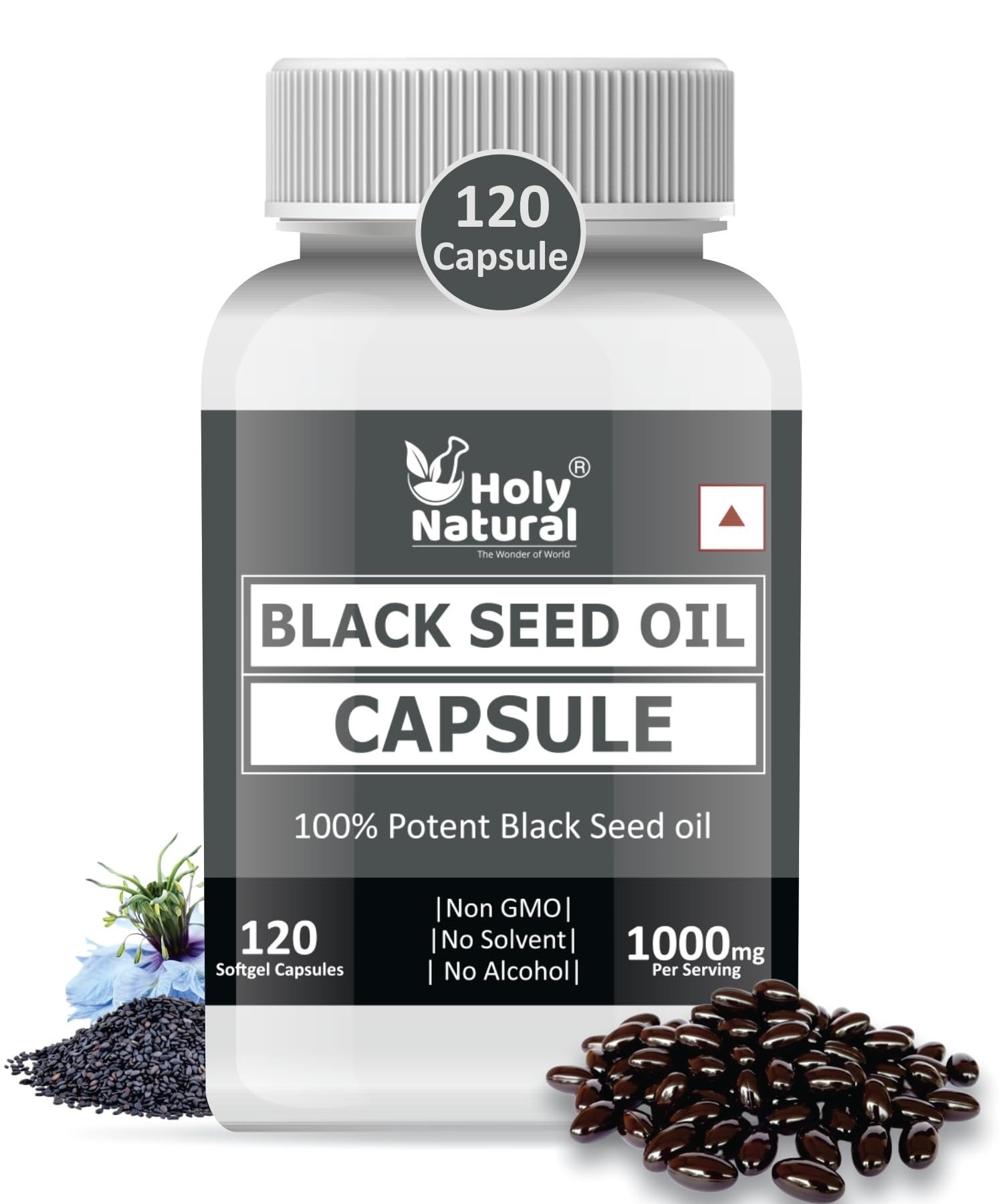 uk71jLSEH626L-1.jpg Holy Natural Black Seed Oil Capsule - 120 Softgel Caps - Fast UK Delivery - Image 1