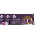 Blue Tokai Coffee Roasters Aluminium Capsules Silver Oak Cafe Blend - Medium Dark Roast With 100% Speciality Arabica| 10 Pods In Pack Each | Nespresso Compatible Coffee Pods | Pack Of 3 - Fast UK Delivery