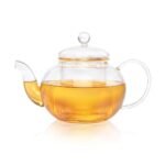 Dancing Leaf Clasico Glass Tea Pot with Removable Glass Infuser & Matching Lid | Heat Resistant Borosilicate Glass | Perfect for Brewing Loose Tea | Serves 6 cups | Capacity - 1100 ml - Fast Shipping to USA & Canada