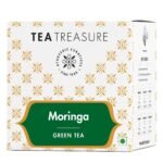 Tea Treasure Moringa Green Tea Bags | Moringa Tea | Moringa Green Tea | Improves Skin Health | Helps in Digestion | Boosts Metabolism (10 Pyramid Tea Bags) - Fast UK Delivery