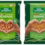 Tata Sampann Pure California Almonds Whole & Dry Fruits | 500g & Tata Sampann Pure Raisins Seedless | 500g Value Pack - Fast UK Delivery
