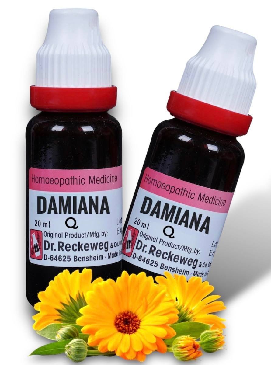 uk71pLwqWFW9L-1.jpg Dr Reckeweg Damianaa Q Mother Tincture - 20ml- SET Of 1 Bottle - Fast UK Delivery - Image 1
