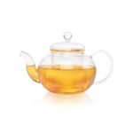 Dancing Leaf Clasico Glass Tea Pot with Removable Glass Infuser & Matching Lid | Heat Resistant Borosilicate Glass | Perfect for Brewing Loose Tea | Serves 6 Cups | Capacity - 1100 ml - Fast Shipping to USA & Canada