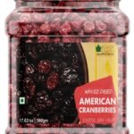 Bliss of Earth 500gm Whole Dried American Cranberries Exotic Dry Fruit Vitamins E, K & C Rich - Fast UK Delivery