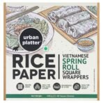 Urban Platter Square Rice Paper Sheets, 400g (Vietnamese Spring Roll Wrappers | Gluten Free | 22 cm Each | Easy to Roll) - Fast UK Delivery