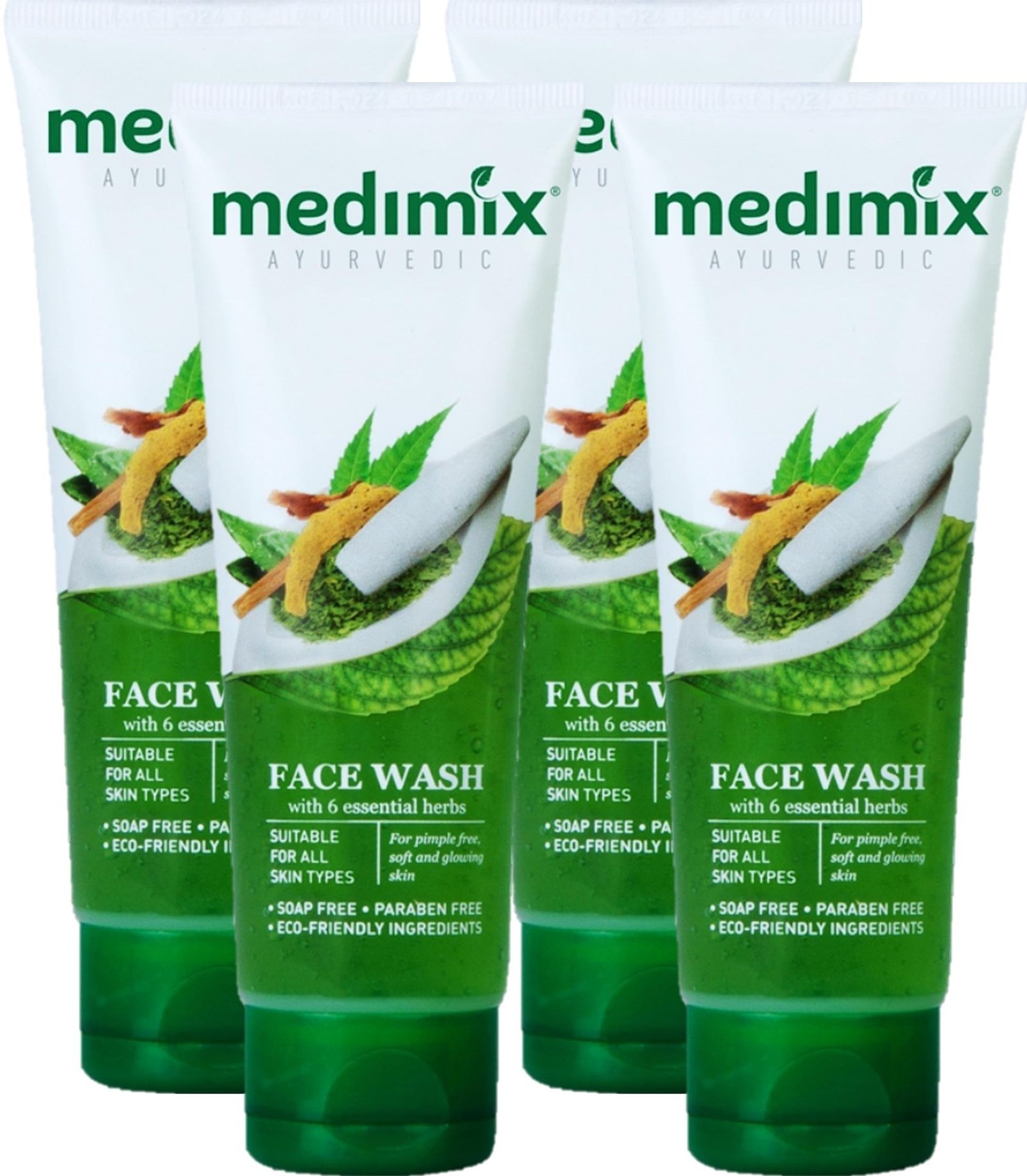 uk71sWUYo5OxL-1.jpg Medimix Essential Herbs Ayurvedic Face Wash 50ml (Pack of 4) Humarabazar - Fast UK Delivery - Image 1