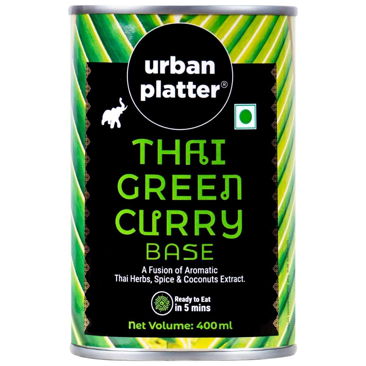 uk71vGEX66daL-1.jpg Urban Platter Thai Green Curry Base, 400ml (A Fusion of Aromatic Thai Herbs & Spices with Coconut Milk, Instantly Ready to Eat in 5 mins, Just add Proteins or Veggies) - Fast UK Delivery - Image 1