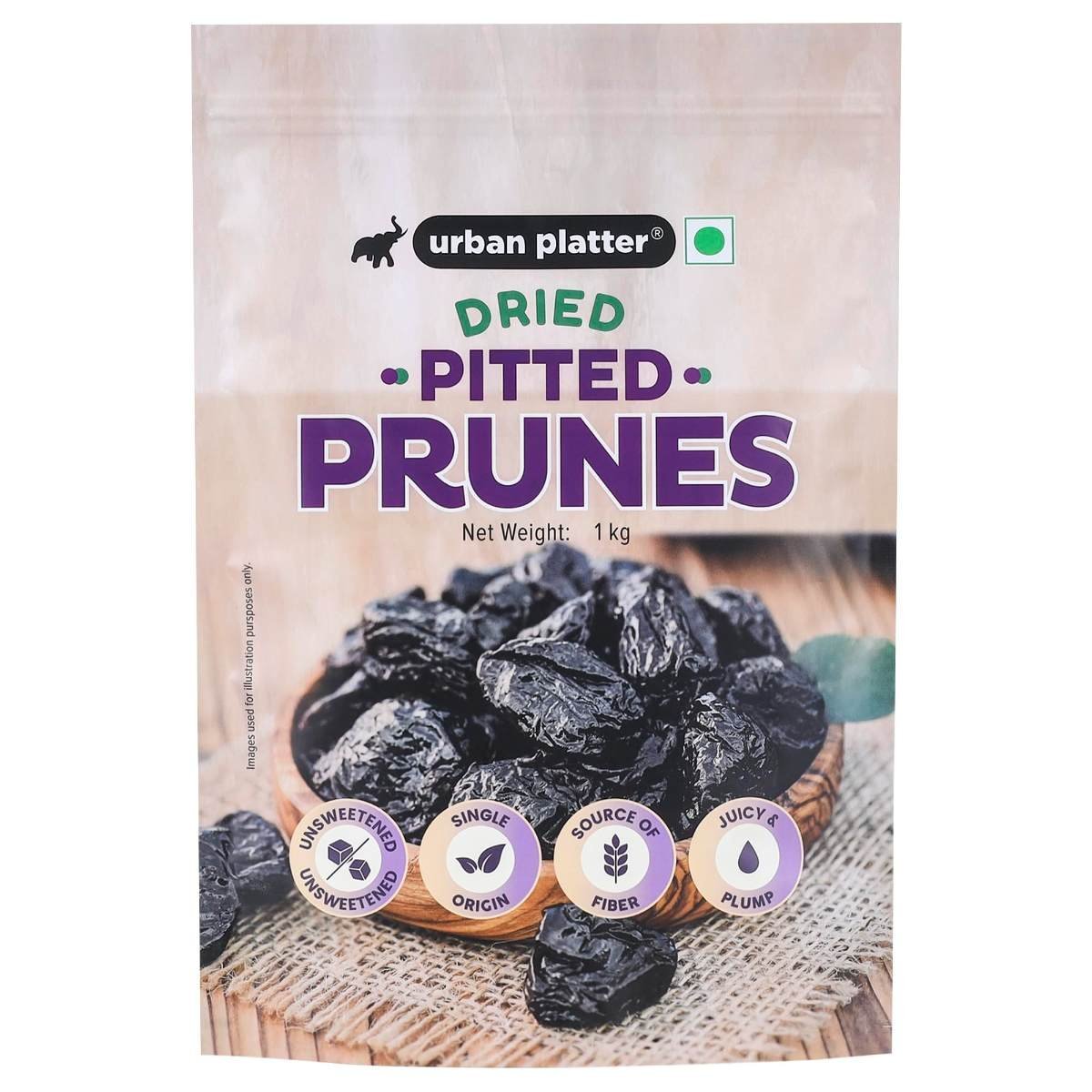 uk71vr26R0diL-1.jpg Urban Platter Pitted California Prunes, 1 Kg | Dried Plums | Source of Fiber | No Added Sugar - Fast UK Delivery - Image 1