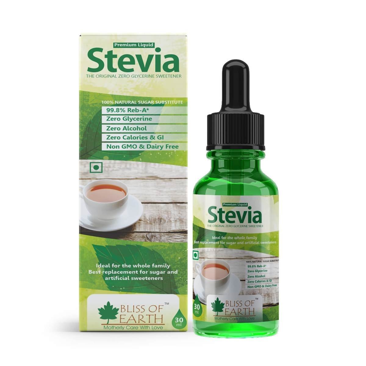 uk71wARarJwzL-1.jpg Bliss of Earth Stevia Liquid Sweetener Pure, Natural, and Sugar-Free Zero Calorie Enhance Your Beverages Tea, Shake & Desserts 30ML - Fast UK Delivery - Image 1