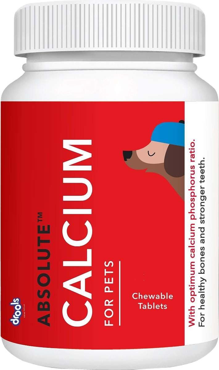 uk71wPs8a4urL-1.jpg Drools Absolute Dog Supplement Tablets, Calcium Falvour 400g 110 Pieces Jar - Fast UK Delivery - Image 1