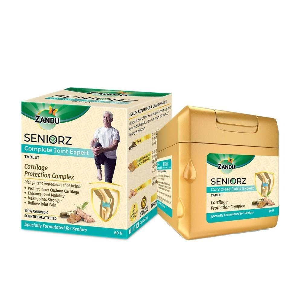 uk71xAy5Eu5jL-1.jpg Zandu Seniorz Complete Joint Expert Tablet, 60 Tablets Helps Protect Joints, Relieve Joint Pain & Make Joints Strong, Supports Overall Joint Health,100% Ayurvedic & Natural Supplement - Fast UK Delivery - Image 1
