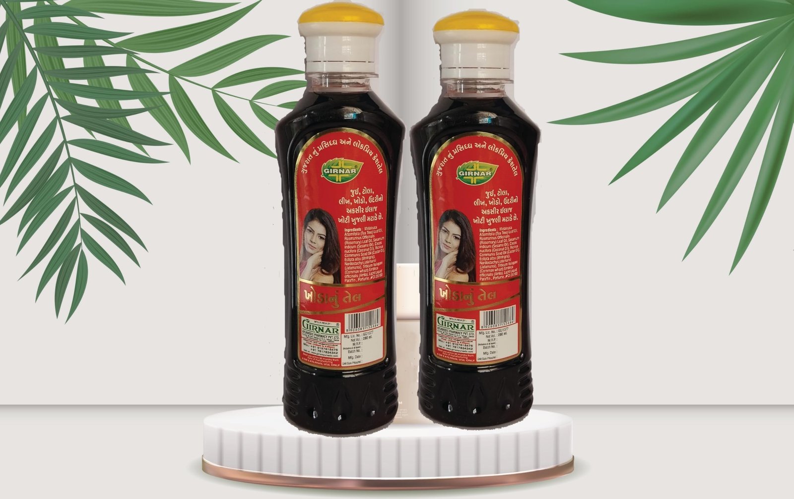 uk71xsnVRT4UL-1.jpg Girnar Anti Dandruff & Anti Lice Hair Oil with Neem & Nagarmoth Hair Oil | Ayurvedic Non-Sticky Hair Oil for Dry Scalp and Dandruff | 100% Natural Hair Oil for Men & Women | Herbal Khoda Hair Oil 200ml Pack of 2 - Fast UK Delivery - Image 1
