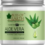 Bliss Of Earth 99% Pure Crystal Clear Aloe Vera Gel For Face Hair Skin Dark Spots, Effective Cooling, Soothing & Hydrating, 100gm - Fast UK Delivery