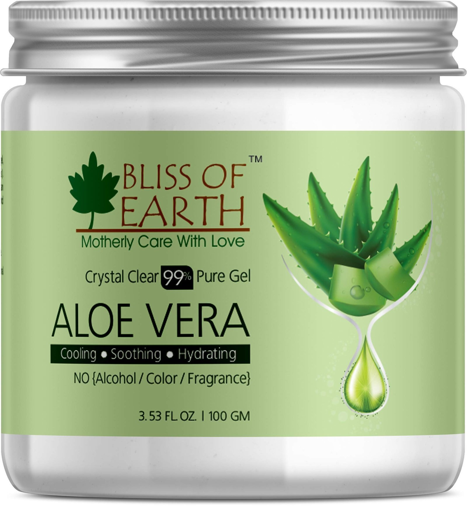 uk71yXhI4jVVL-1.jpg Bliss Of Earth 99% Pure Crystal Clear Aloe Vera Gel For Face Hair Skin Dark Spots, Effective Cooling, Soothing & Hydrating, 100gm - Fast UK Delivery - Image 1