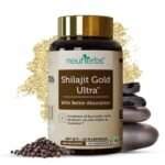 Neuherbs Shilajit Gold Ultra - 60 Capsules with Better Absorption |Shilajit Capsule with Ashwagandha , Gokshura, Swarna Bhasma & Kesar |Ayurvedic Shilajit Capsules For Muscles, Strength, Stamina & Energy. - Fast UK Delivery