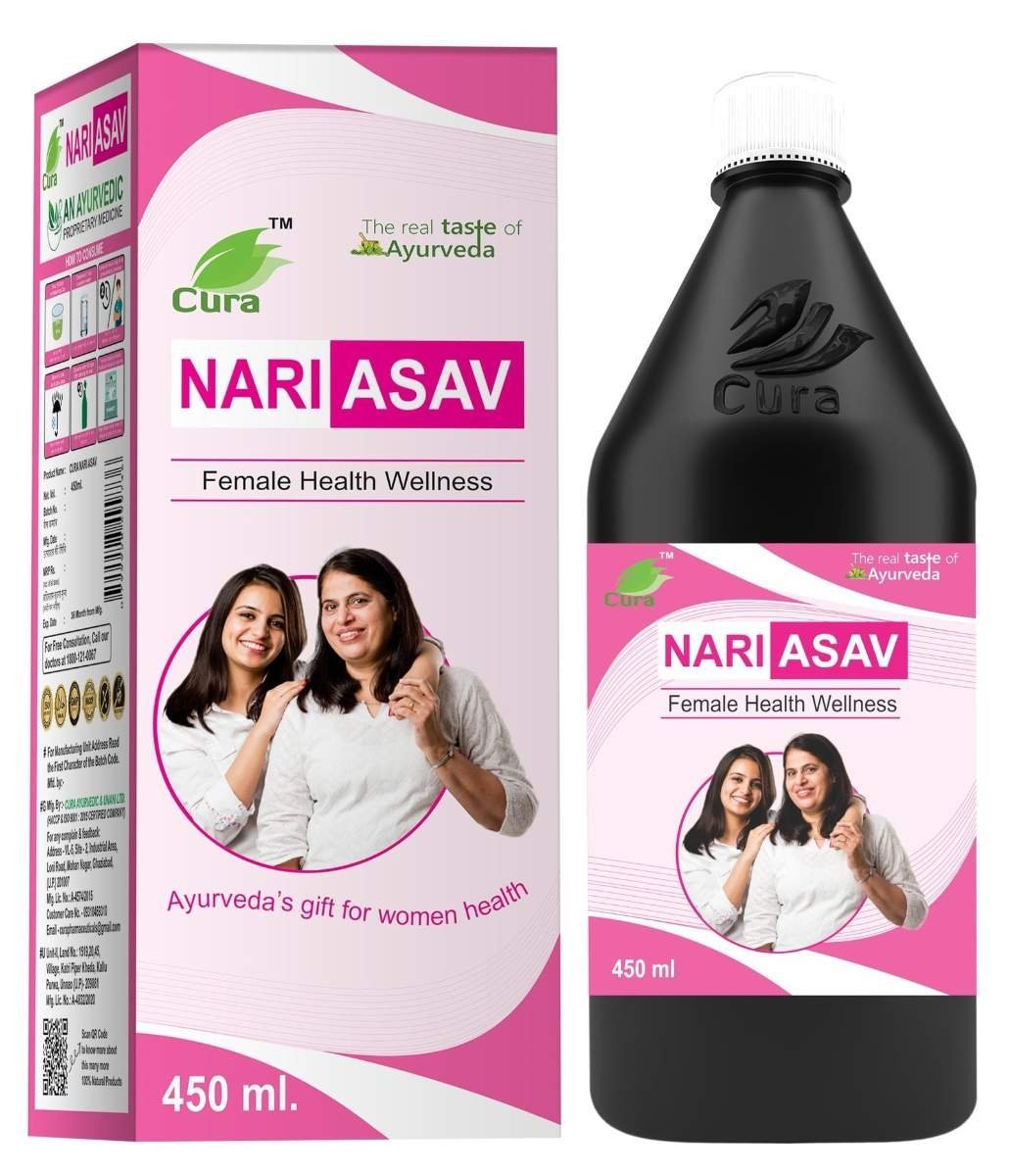 uk81-8nD2MiL-1.jpg CURA Nari Asav I 450ML I Uterine Tonic for Women I Enriched with the goodness of Ashok Chhal, Lodhra & Shatavari - Fast UK Delivery - Image 1