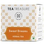 Tea Treasure Sweet Dreams Tea - 10 Pyramid Tea Bags - Blend of Chamomile Flowers, Lavender, Lemongrass & Brahmi leaf |Tea for Good Sleep | Detox Tea | Stress Relief | Calming & Relaxing Tea - Fast UK Delivery
