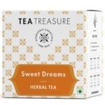 Tea Treasure Sweet Dreams Tea - 10 Pyramid Tea Bags - Blend of Chamomile Flowers, Lavender, Lemongrass & Brahmi leaf |Tea for Good Sleep | Detox Tea | Stress Relief | Calming & Relaxing Tea - Fast UK Delivery