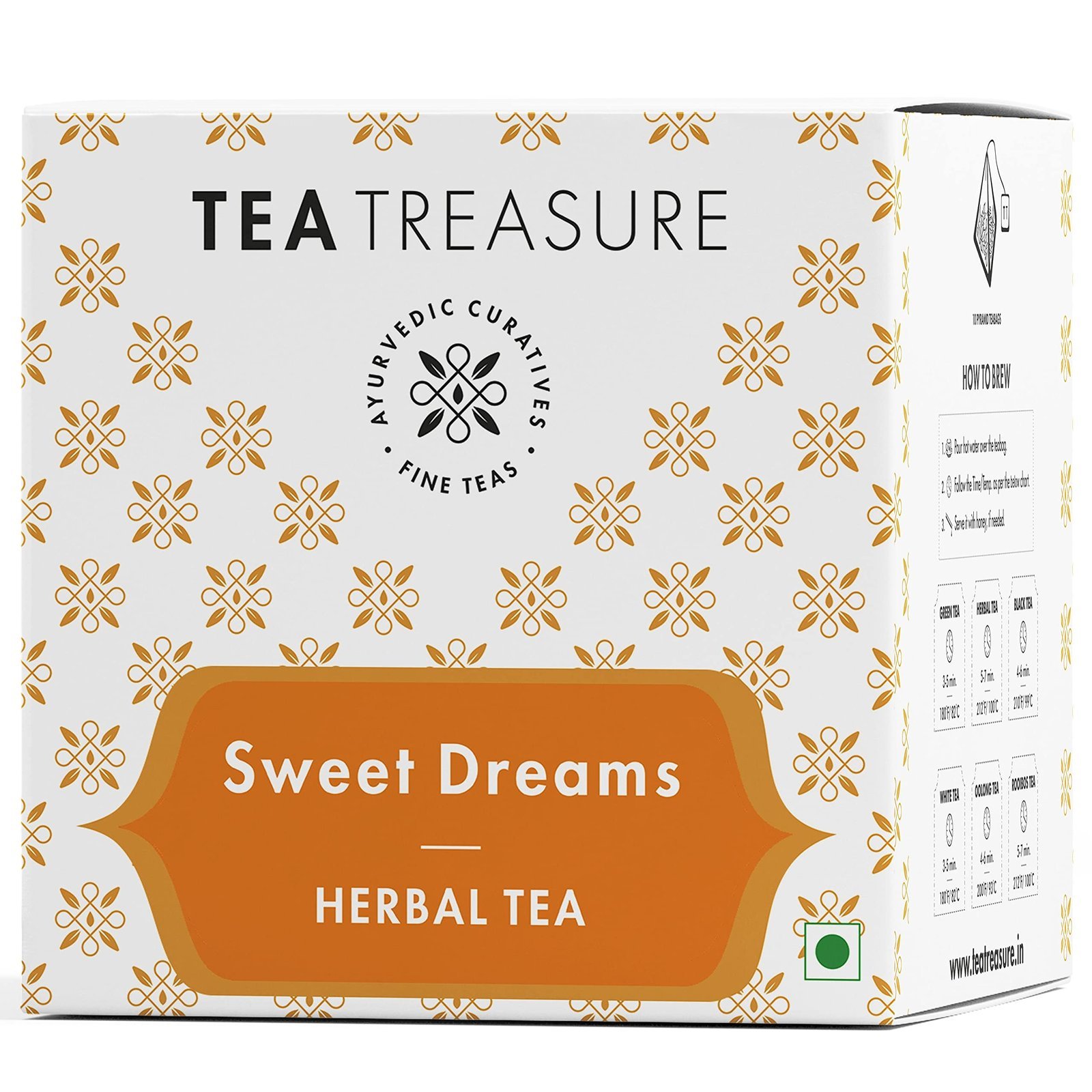 uk810jA2X3veL-1.jpg Tea Treasure Sweet Dreams Tea - 10 Pyramid Tea Bags - Blend of Chamomile Flowers, Lavender, Lemongrass & Brahmi leaf |Tea for Good Sleep | Detox Tea | Stress Relief | Calming & Relaxing Tea - Fast UK Delivery - Image 1