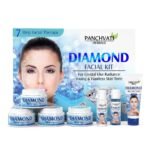 Panchvati Herbals Diamond Facial Kit, For The Ultimate Glow, Skin Polishing & Purification, Deep Cleansing with Exfoliation, 7 Step Facial Kit, All Skin Types, 220gm + 50ml