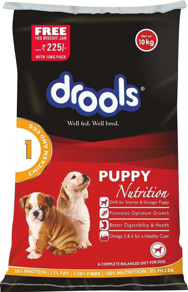 uk81913a-3hLL-1.jpg Drools Chicken and Egg Puppy Dog Food, 10kg (1kg Biscuit Jar Free Stock) - Fast UK Delivery - Image 1
