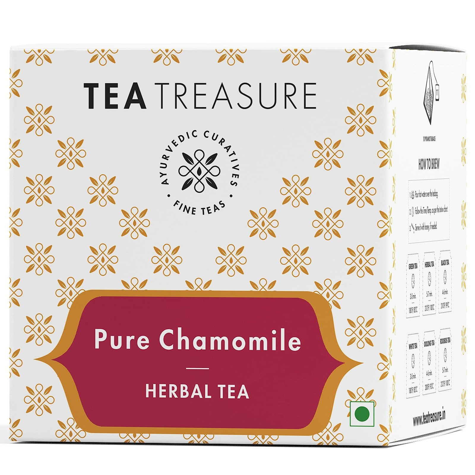uk819Os3JhiCL-1.jpg Tea Treasure Chamomile Herbal Tea Bags | Chamomile Flower Tea | Aids Digestion | Boosts Immunity | Reduces Anxiety | Improves Heart Health | Rich in Antioxidants (10 Pyramid Tea Bags) - Fast UK Delivery - Image 1