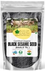Bliss of Earth 500gm unhulled Black Sesame Seeds, Kaale Til, Fresh & Organic Fully Fiber Rich Great for Cooking & Baking - Fast UK Delivery