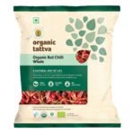 Organic Tattva, Organic Red Chilli Whole, 100g | Farm Picked Fresh Lal Mirch Sabut | Pesticide and Chemical Free | Rich Aroma | With Natural Oils - Fast UK Delivery