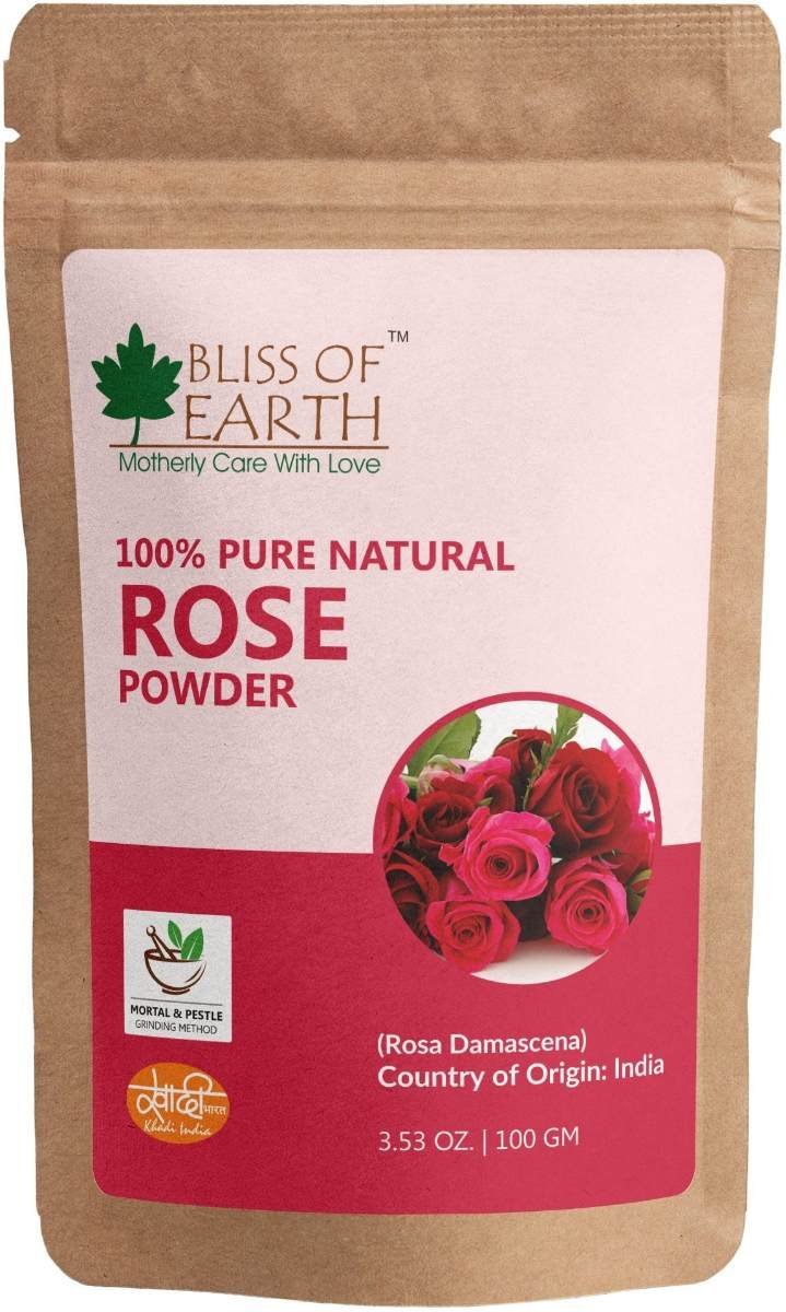 uk81ClQtT2uIL-1.jpg Bliss of Earth Rose Petals Powder 100GM | Pure Natural | Great For Face & Skin - Image 1